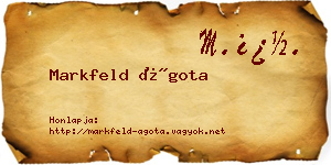 Markfeld Ágota névjegykártya